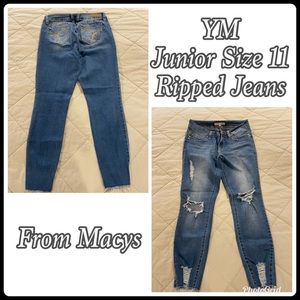 YM brand ripped stretch Jeans